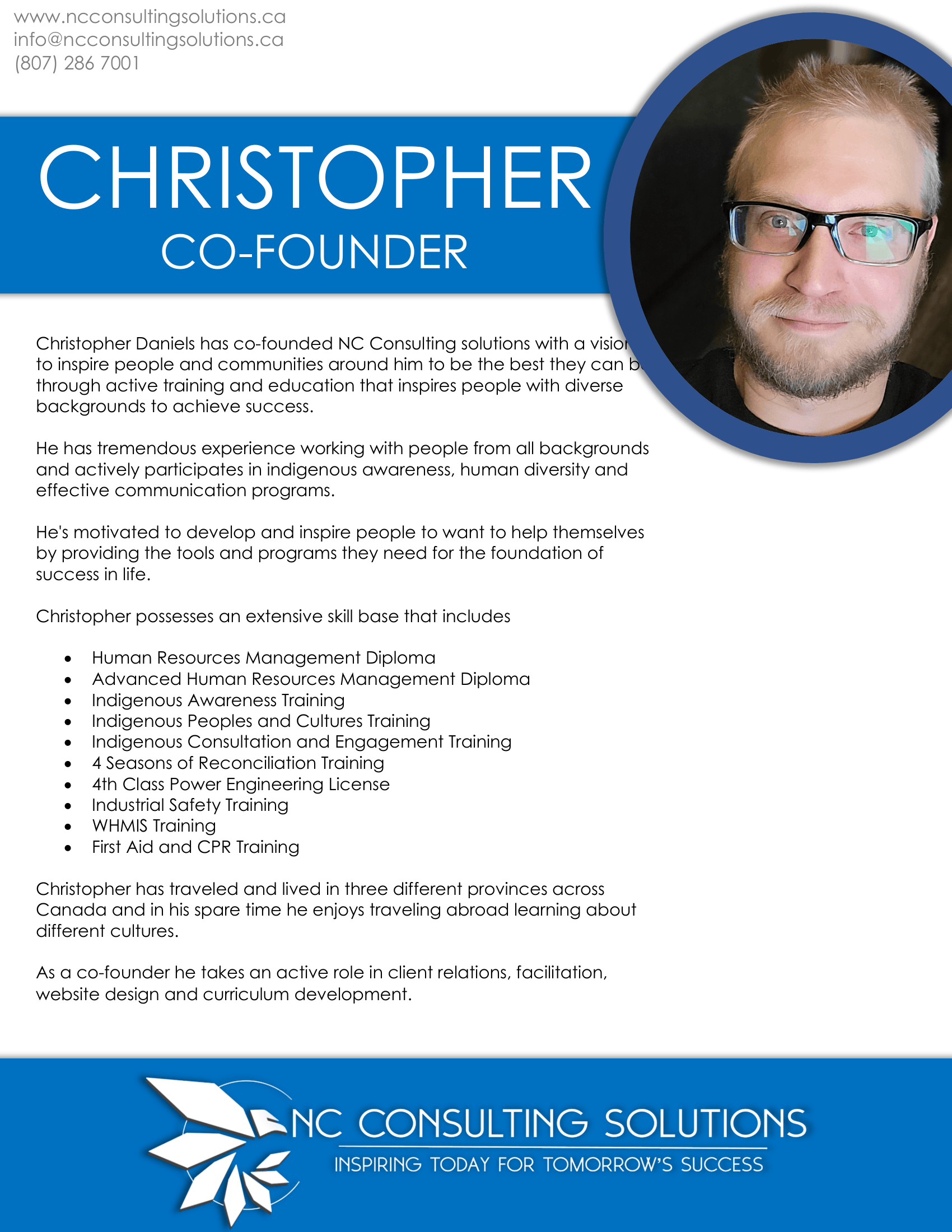 Christopher Daniels, Co-Founder of NC Consulting Solutions